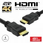 Alpha-elettronica Cabo HDMI Dourado Macho / Macho 2.0 4k Preto 1m