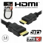 Prok Cabo HDMI Dourado Macho / Macho 1.4 Preto 1.5m