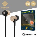 Manta Auriculares Stereo C/ Mic Dourado Premium