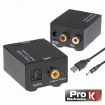 Prok Conversor Audio Toslink-rca - PK-OPCOAX01