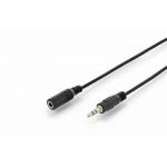 Digitus Cabo Audio extension stereo 3.5mm M/F, 1.50m, 2x0.10/10, bl