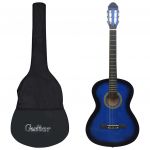 Guitarra Clássica Para Iniciantes Com Saco 4/4 39" Azul - 3055599