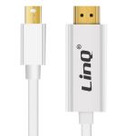 LinQ Cabo Mini DisplayPort ou Thunderbolt a HDMI 1,8m MDH18 - Branco - DATA-HDMI-MINI-VIDEO