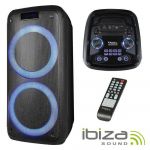 Ibiza Coluna Bluetooth Portátil 400W USB/BT/SD/AUX/Bat LED
