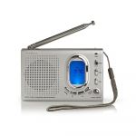 Nedis Radio FM 1,5W Radio Mundial Función de alarma Cinza RDWR1000GY