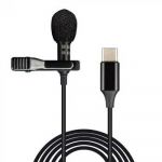 HQ Microfone de Lapela Lavalier / Lapela Omnidirecional USB-C Preto - MICLAP-C