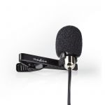HQ Microfone Lavalier Omnidirecional c/ Clip Metal Jack 3.5mm MICCJ105 Preto 1.8m