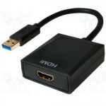 HQ Cabo Conversor de usb Tipo a para Hdmi F, 0.25M, Preto
