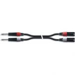 Iberia pc Cable de 2 Jacks de 6.35mm machos a 2 Xlr de 3 pins machos de 1m