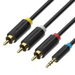 Vention Cabo Áudio e Vídeo Jack 2.5mm M Para 3 Rca M 1,5mts Black - 18-BCCBG