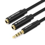 Vention Cabo Áudio Splitter Jack 3.5mm M Para 2 Jacks 3.5mm F 0,3mts Black - 18-BBVBY