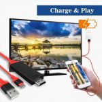 Cabo HDMI para Dispositivos Móveis (iPhone, iPad, Android), Cabo HDMI Transmissor Vídeo/Áudio para a TV/Projector, Plug and Play