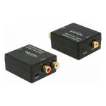 Delock Conversor de Áudio Digital Toslink Coaxial para RCA Black