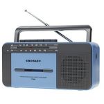 Crosley Leitor gravador de cassetes + Rádio Azul e cinzento