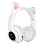 Linq Auscultadores Bluetooth Orelhas Gato Luminosas Noise-Cancelling White