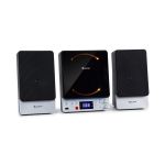 Auna Sistema P/ Karaoke Micro Sistema Microstar Sing Leitor de CDs Bluetooth Porta USB Comando de Controlo Remoto Prata