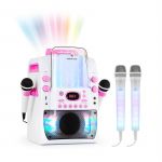 Auna Kara Liquida BT Rosa + Dazzl Conjunto Mic | Sistema Karaoke Microfone Iluminação LED Pink