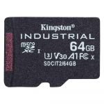 Kingston 64GB MicroSDXC Industrial Class 10 A1 Pslc Card Single P