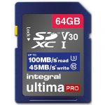Integral 64GB SDXC Ultima Pro V30 100 MB/s U3 Class10 - INSDX64G-100V30