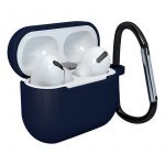 Lmobile Capa Silicone Traseira Apple AirPods 3 Soft Earphones Case + Clip Hook Escuro Blue (case D)
