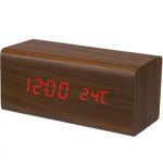 Perel Relógio em Madeira + Calendário + Temperatura