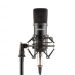 Oneconcept Microfone de Estúdio Mic-700 Ø34mm Com Aranha Filtro Anti Pop XLR Black