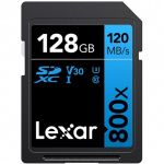 Lexar 128GB SDXC Professional UHS-I U3 V30 Class 10 (800x)- LEXAR50491280