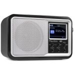 Audizio Rádio Relógio Despertador Portátil FM/DAB+ Bluetooth 15W c/ Bateria Silver