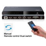 Agptek Switch HDMI 2.0 D 4k Áudio e Vídeo 5 Entradas Para 1 Saída HDCP 2.2 Black