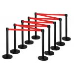 Stagecaptain PLS-200B Barricade Crowd Direction System – black 10-Piece Set