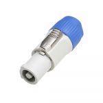 Adam Hall Connectors 7924 V2 Lockable Cable Connector, Power-out, Screw Terminals, Blue/grey