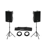 Omnitronic Set 2x XKB-215A + Speaker Stand Move MK2