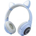 M2 Tec Auscultadores Cat Ear Wireless C/ Luzes led VZV-850M Azul Claro