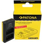 PATONA 1713 Carregador Duplo LCD USB para OM System OM-1 BLX-1 - PATONA1713