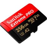 SanDisk Extreme Pro Microsdxc 256GB + Sd Adapter + 2 Years Rescuepro Deluxe Up To 200MB/s & 140MB/s Read/write Speeds A2 C10 V30 Uhs-i U3 - TSDSQXCD-256G-GN6MA