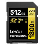 Lexar Cartão Sdxc 512GB Professional Uhs-ii (1800x) V60 Gold - LEXAR50127863