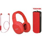 Toshiba Set Coluna Portátil + Headphones + Auriculares Bluetooth In-ear Vermelho