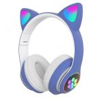 Klack Auscultadores Con Orejas de Gato Bluetooth Plegables Con Micrófono Azul - AURVZV23MAZUL