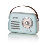 Rádio FM Vintage Heritage Bluetooth 20h Autonomia, AM/FM, USB, AUX, Bluetooth Azul