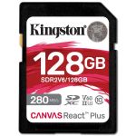Kingston Cartão de Memória 128GB SD Canvas React PLUS 280R U3 V60 Class 10
