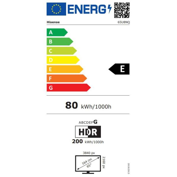 TV Hisense 65" 65U8NQ (2024) Mini-LED UHD 4K SmartTV