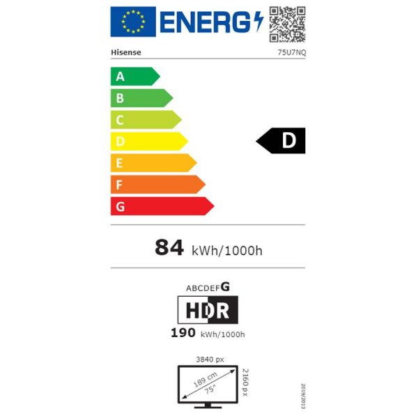 TV Hisense 75" 75U7NQ (2024) Mini-LED UHD Smart TV 4K HDR10+