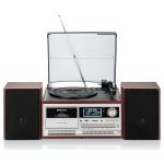 Roadstar Micro Sistema de Som com Gira-Discos HIF-8892DBT Hi-Fi CD/Bluetooth/USB/AUX Vintage