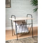 Crosley Mesa Retro Industrial com Suporte para Discos de Vinil