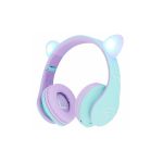 Auscultadores sem Fios para Crianças Cat Ears Turquesa/violeta