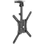 Equip Suporte Teto Extensível p/ Ecrã 23"/55" Inclinável/Giratório Preto