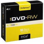Intenso dvd-rw 4.7gb 4x pack 10 slim case - 4201632