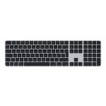 Teclado Apple Magic Keyboard Touch ID Numérico Silicon Bluetooth Prateado/Preto