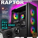 Chip7 Computador Gaming - Amd Ryzen 7 5700x Rtx 4060 8gb 16gb Ram 1tb Ssd - Chip7 Raptor 60r7v1