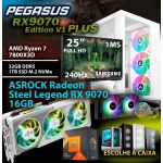 Chip7 Computador Gaming - Amd Ryzen 7 7800x3d / Amd Rx9070 16gb / 32gb Ddr5 / 1tb Ssd / Monitor Samsung Odyssey G4 25" Full Hd Ips 240hz - Chip7 Pegasus Rx9070 Edition V1 Plus